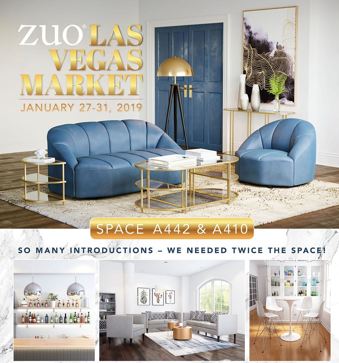 ZUO announces Las Vegas Market Marketing andand Event Partnerships + A442 IVY Designer Lounge